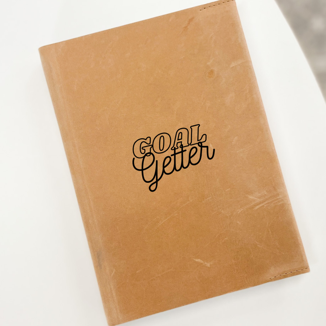 Notitieboek met lederen cover én gravering naar keuze