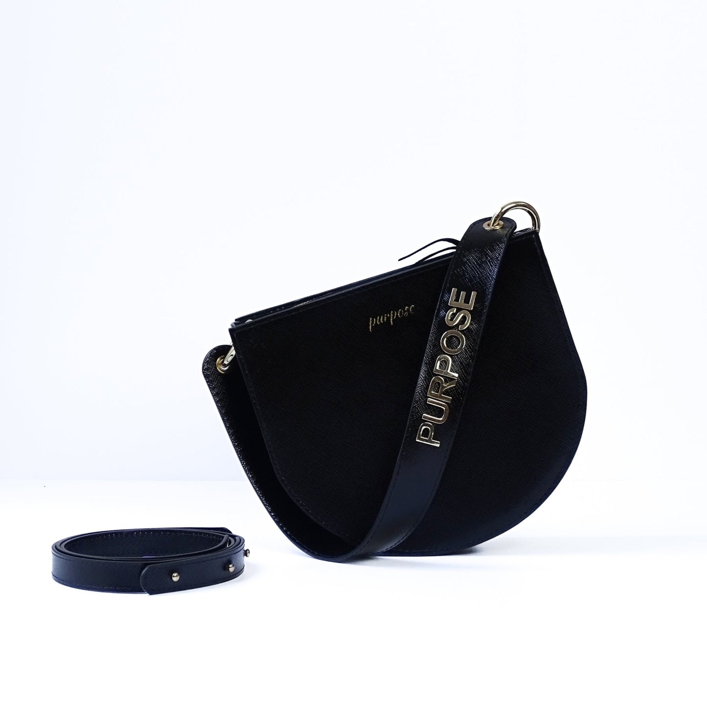 purpose. name bag - NIEUWE COLLECTIE - zwart glanzend