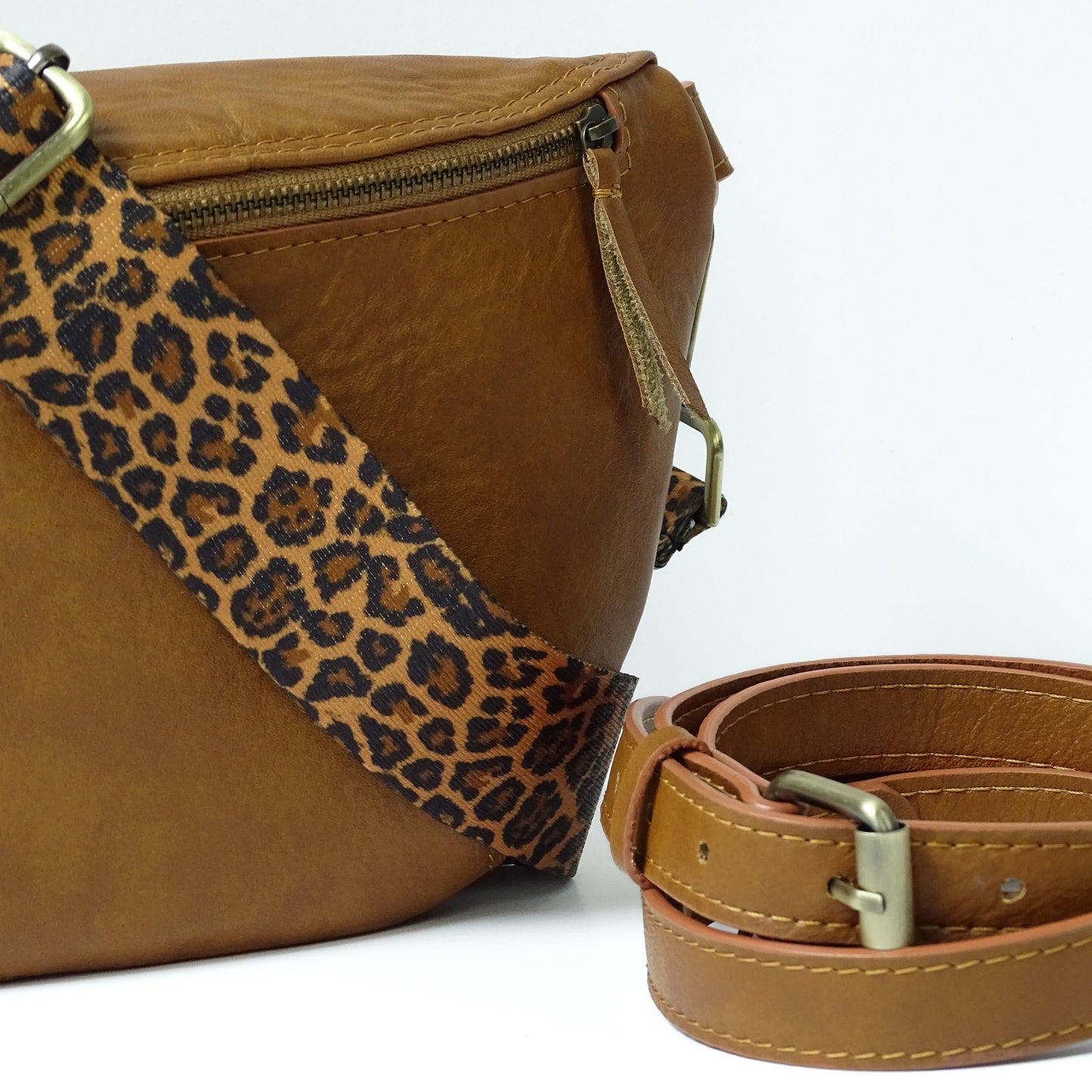 Fanny pack/buideltasje - cognac