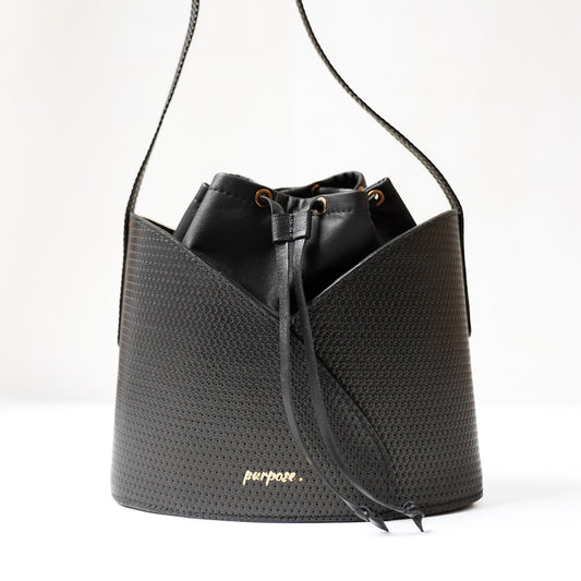 Schoudertas in leer - handgemaakt in Brugge, België