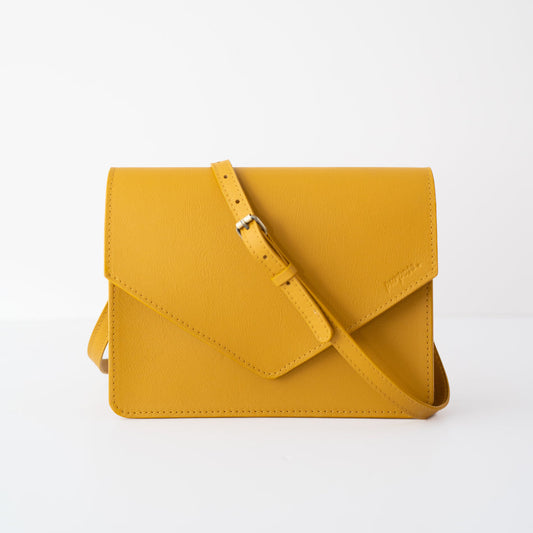 Lederen handtas met muntflap - Brugge - handgemaakt