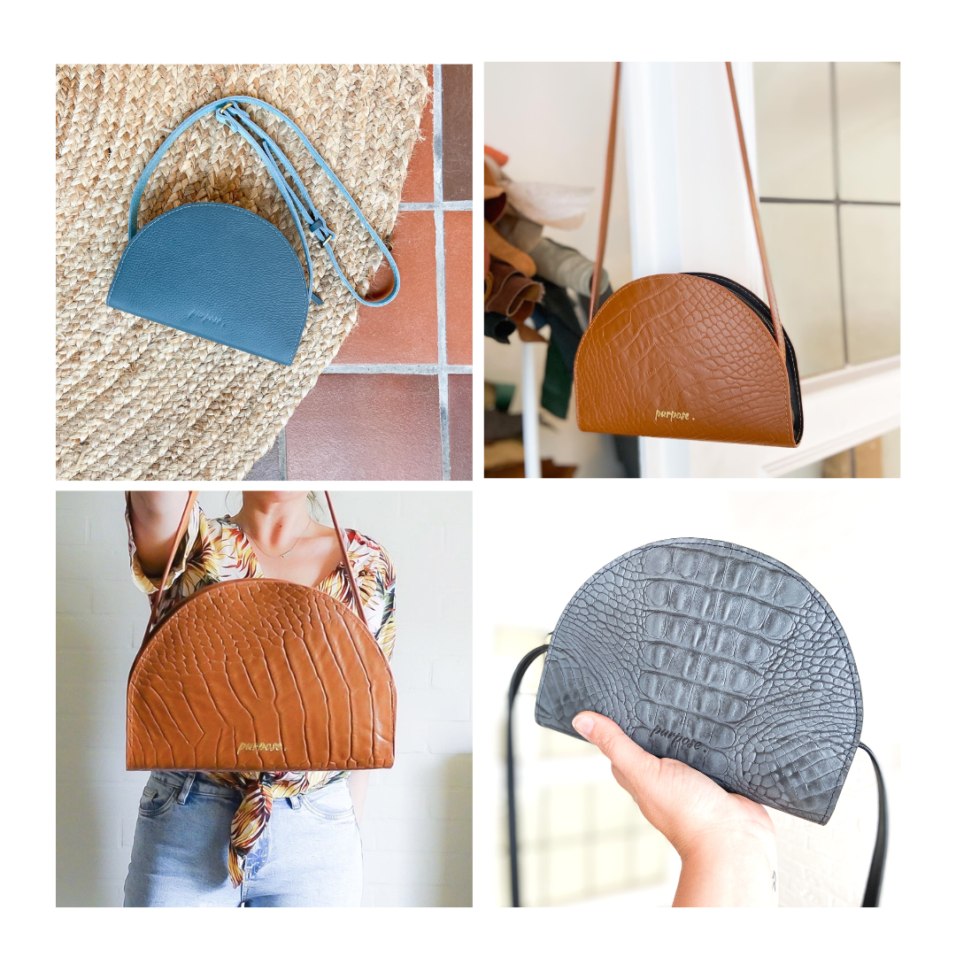 half moon bag schoudertas handmade