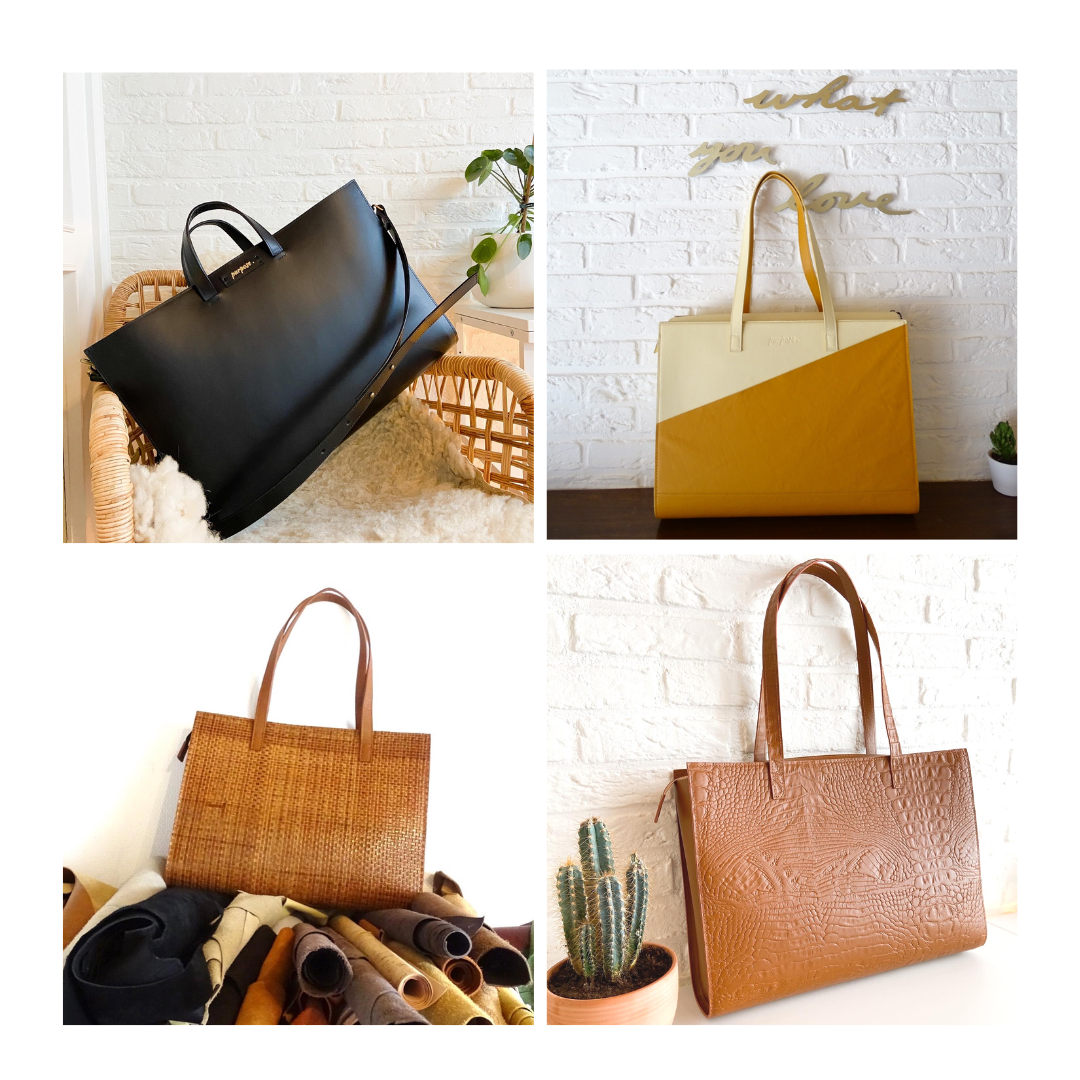 laptoptas in leer