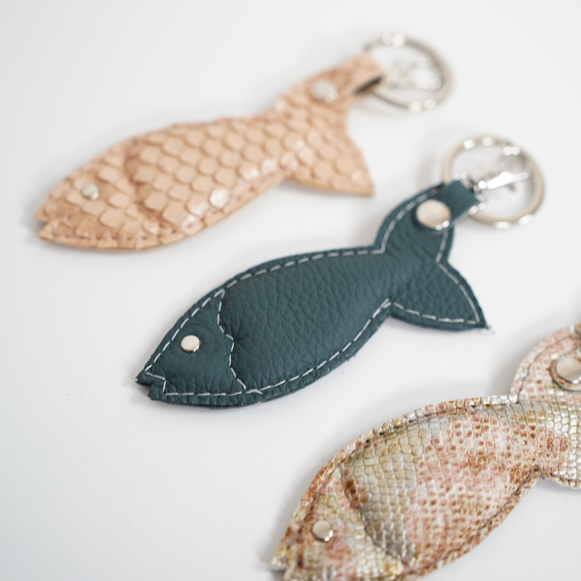 lederen sleutelhanger vis