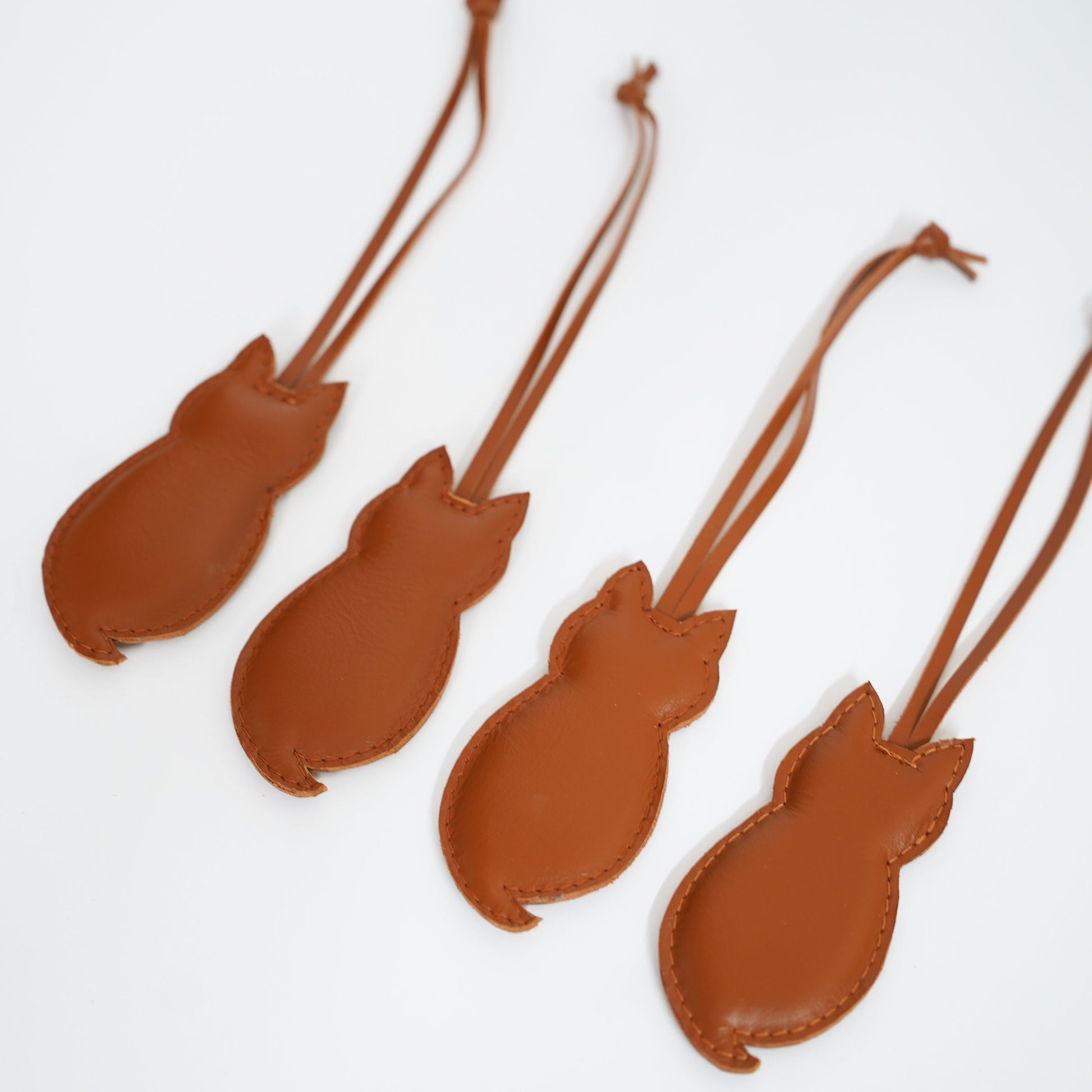 Lederen hanger handtas cognac