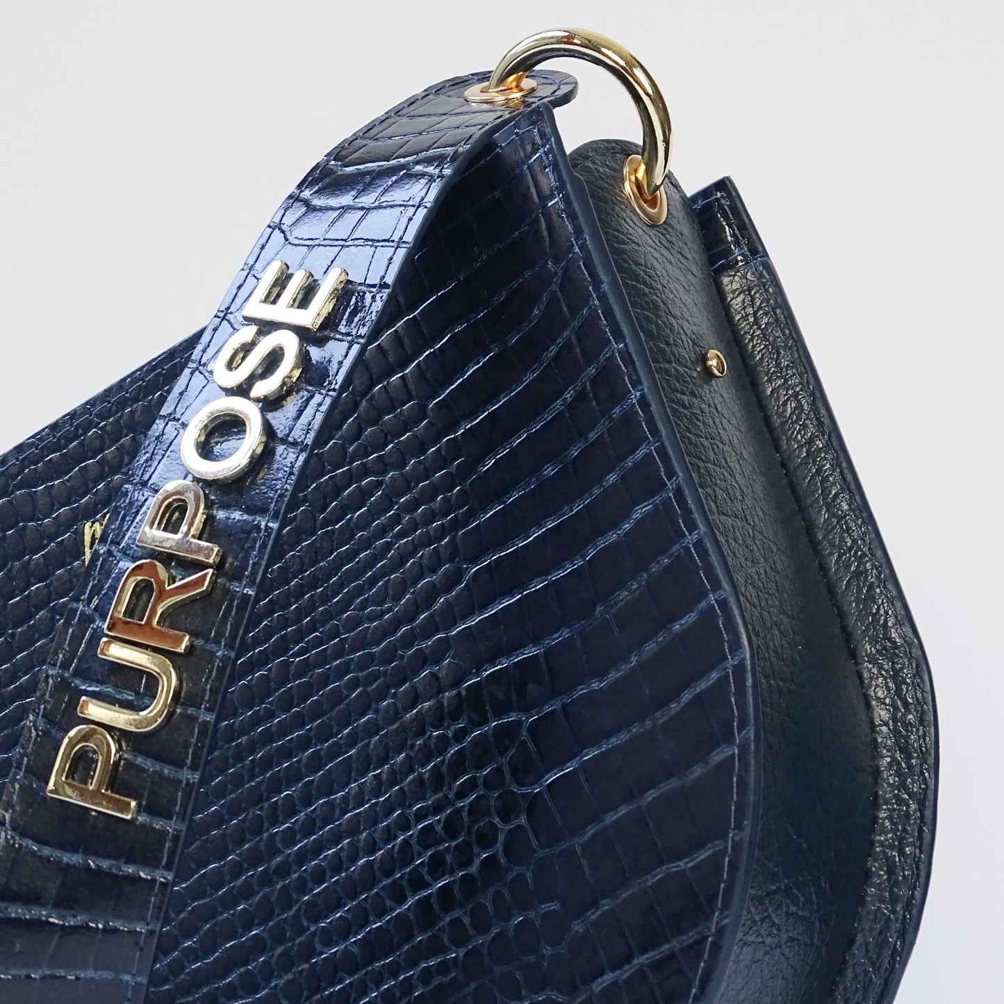 purpose. name bag - NIEUWE COLLECTIE - blauw crocoprint